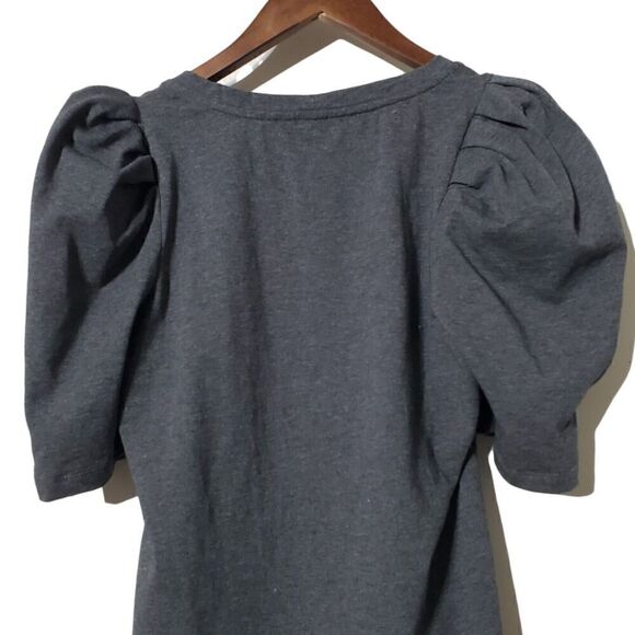 English Factory Pleated Puff Sleeve Top Blouse Size XS Gray Womens - Picture 6 of 9
